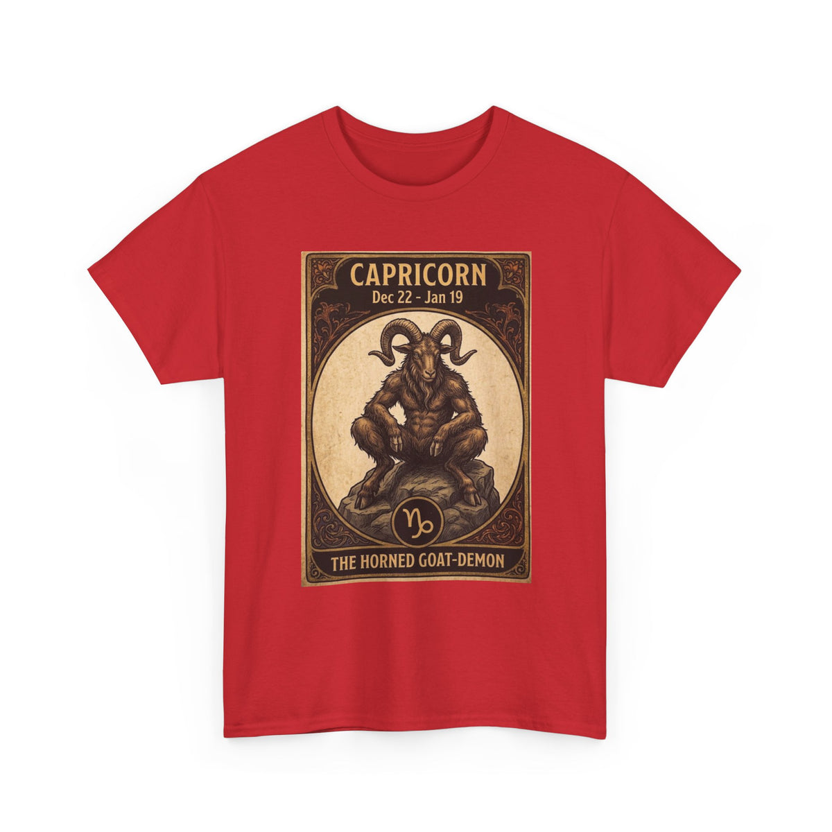Capricorn Horned Goat Demon T-Shirt | Halloween Zodiac - Astrology Poster Design