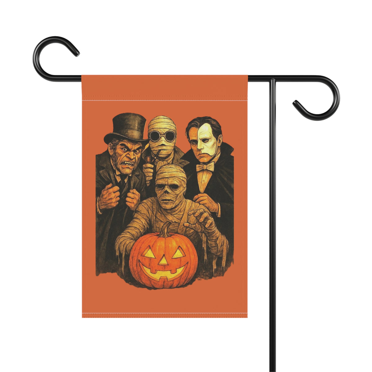 Classic Movie Monsters Pumpkin Garden Flag | House Banner