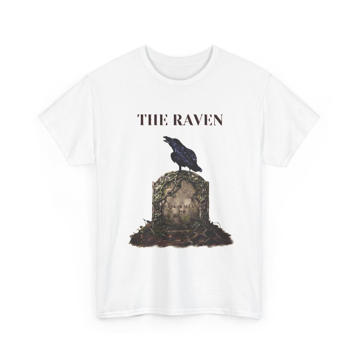 The Raven skull illustration T-Shirt | Edgar Allan Poe literary tee