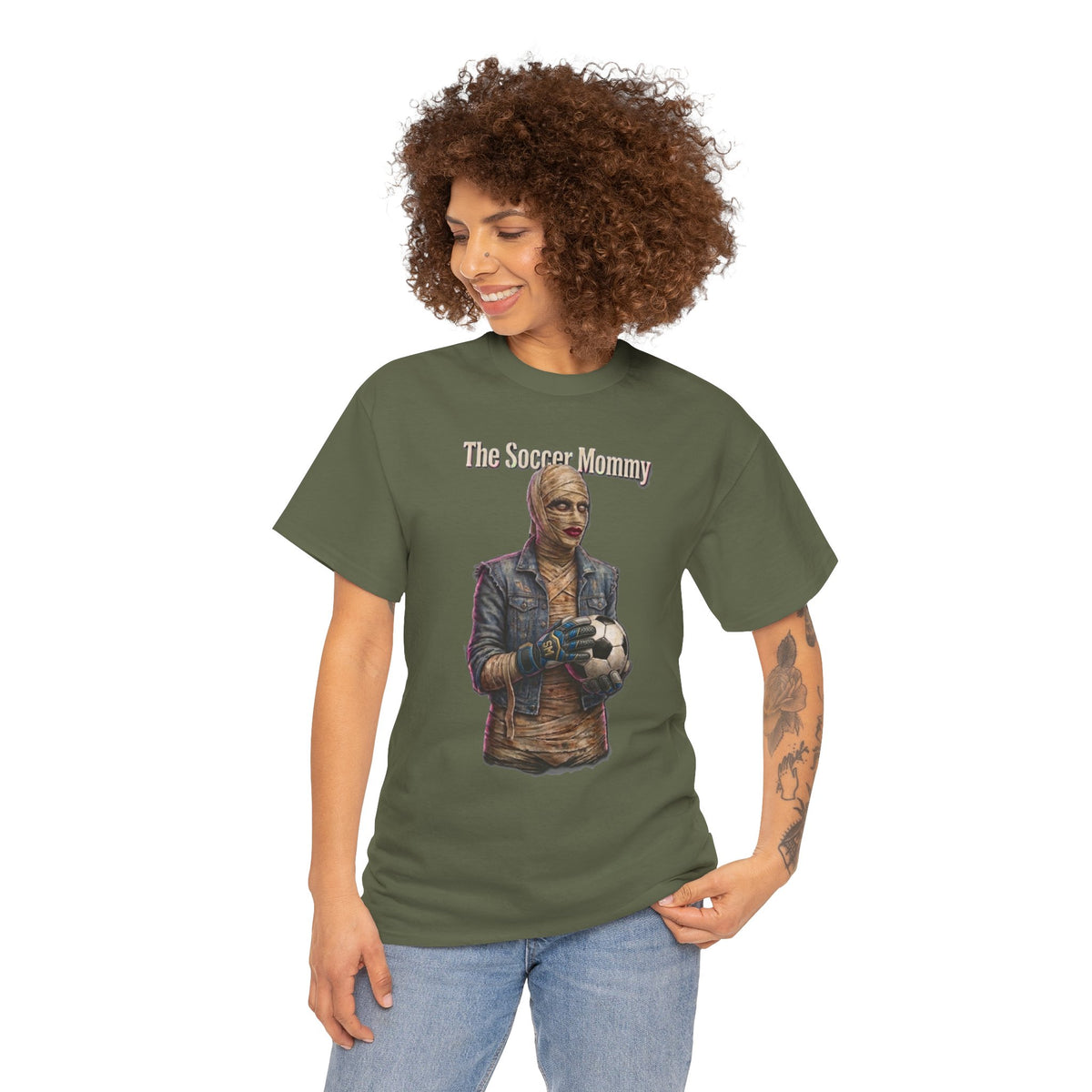 T-shirt Soccer Mommy | Illustration de joueur vintage, t-shirt pour fan de football