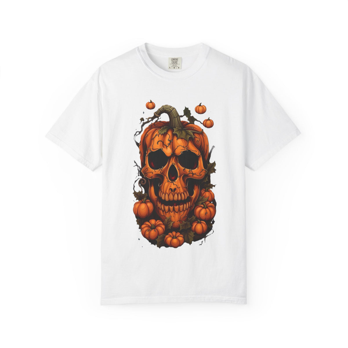 T-shirt tête de citrouille | Tee-shirt tête de mort citrouille, design citrouille d'Halloween