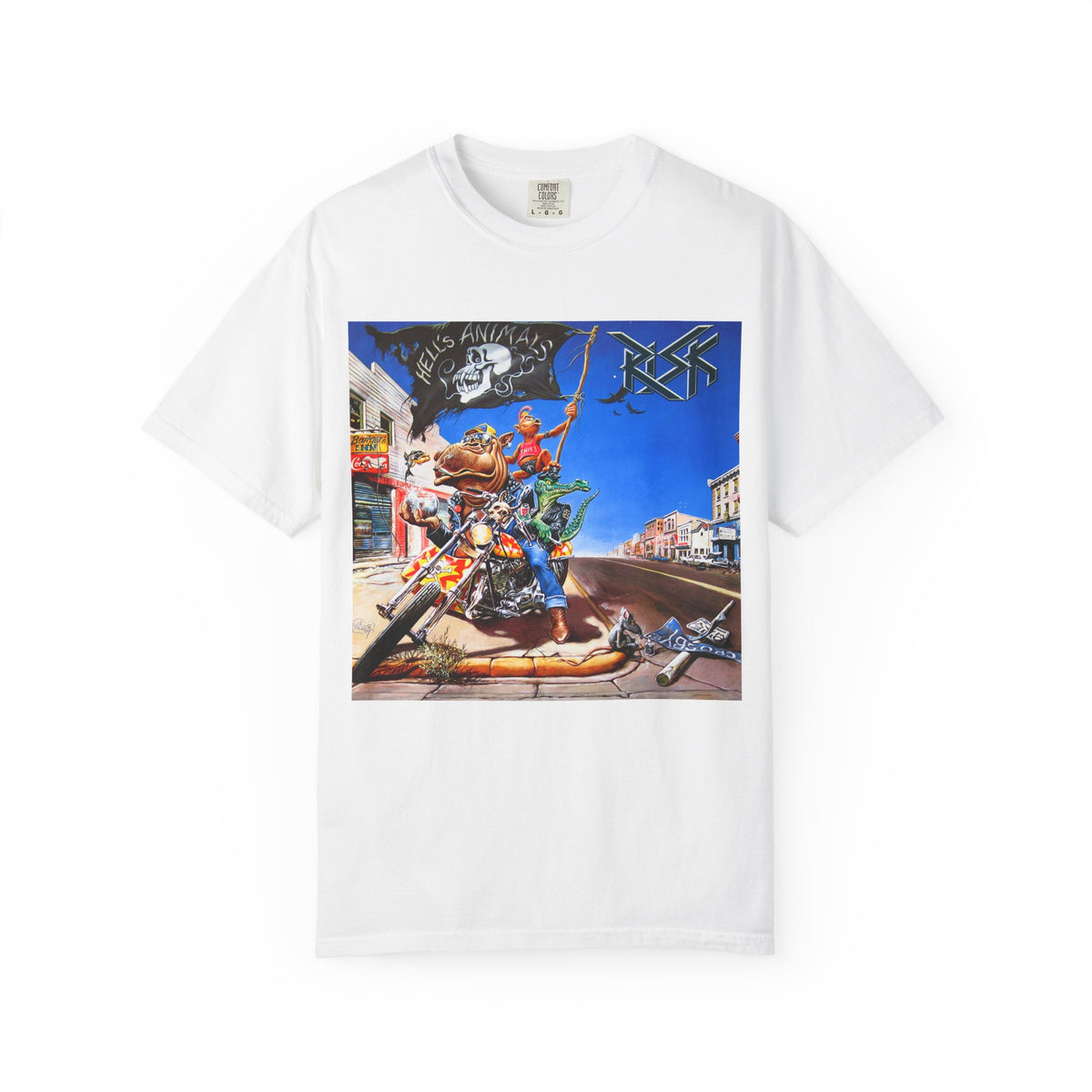 RISK Hell's Animals Album Cover T-Shirt | German Thrash Metal Band Art