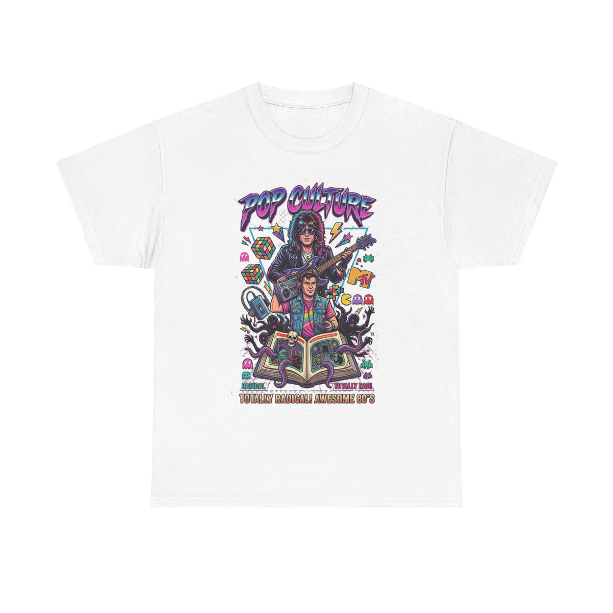 Camiseta con ilustración de banda de rock retro de los 80 | Gráfico de fantasía con guitarra vintage