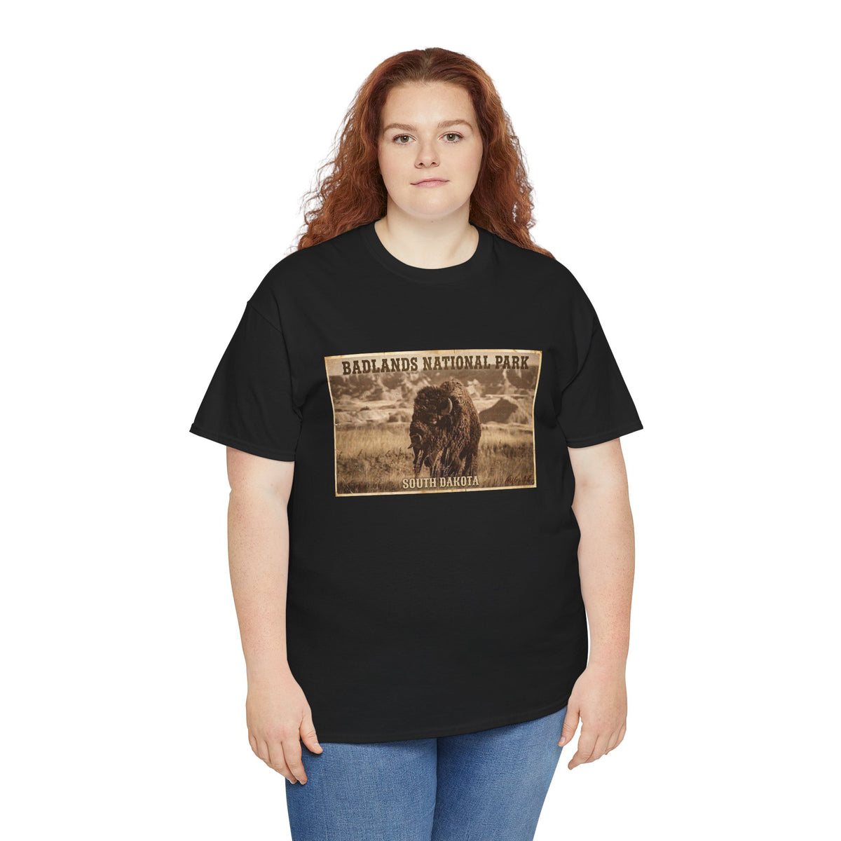 Badlands National Park Bison Tee | South Dakota Vintage Poster Shirt