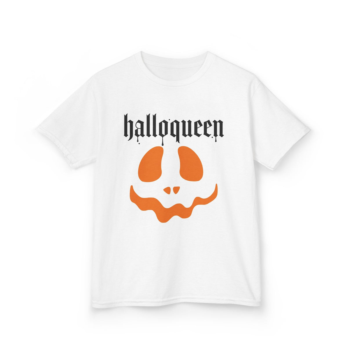 halloqueen pumpkin face Kids Tee | Halloween kids shirt