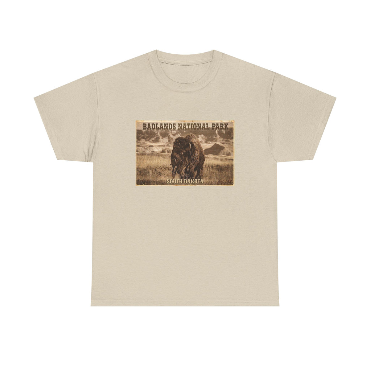 Badlands National Park Bison Tee | South Dakota Vintage Poster Shirt