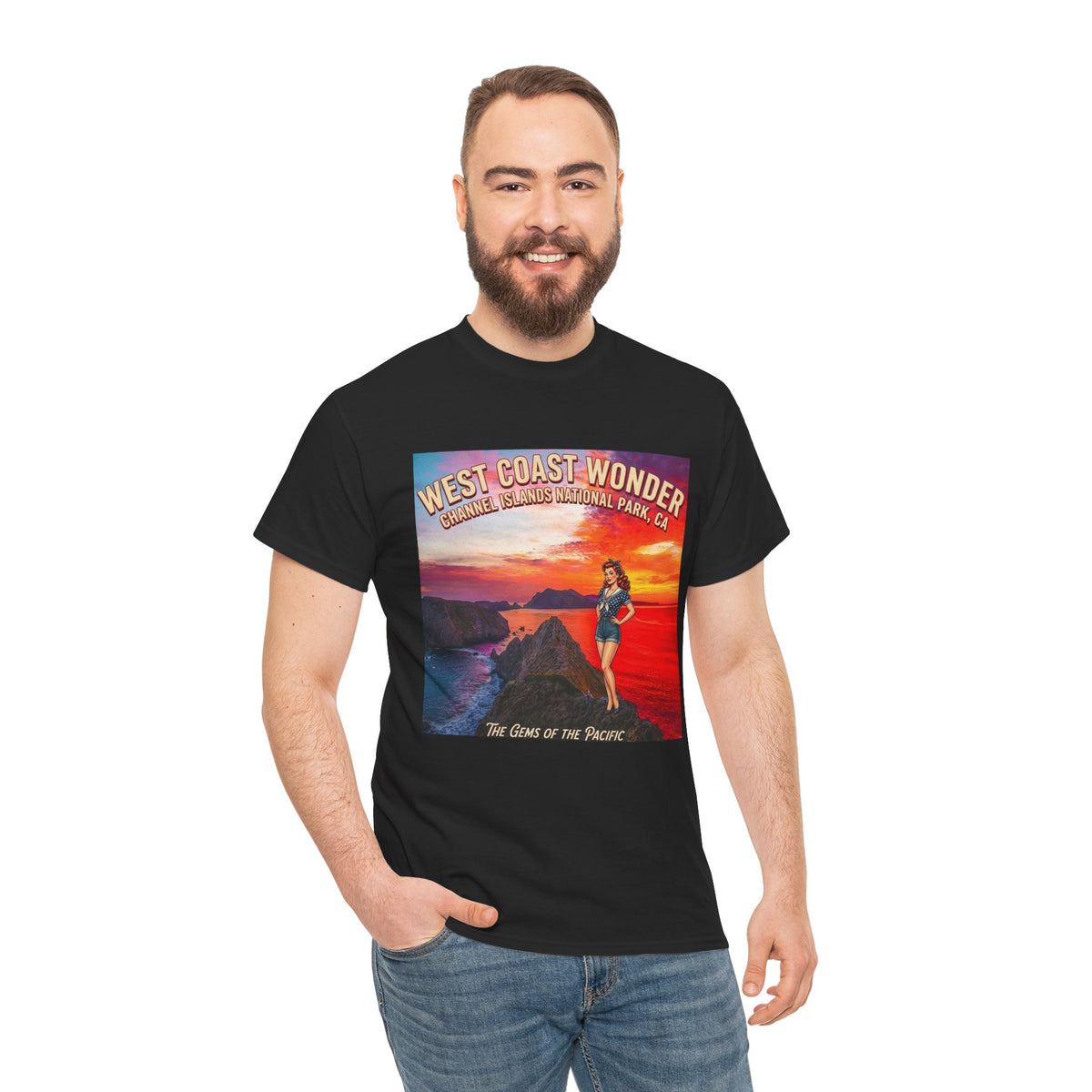 Channel Islands National Park California graphic tee | California sunset vintage poster