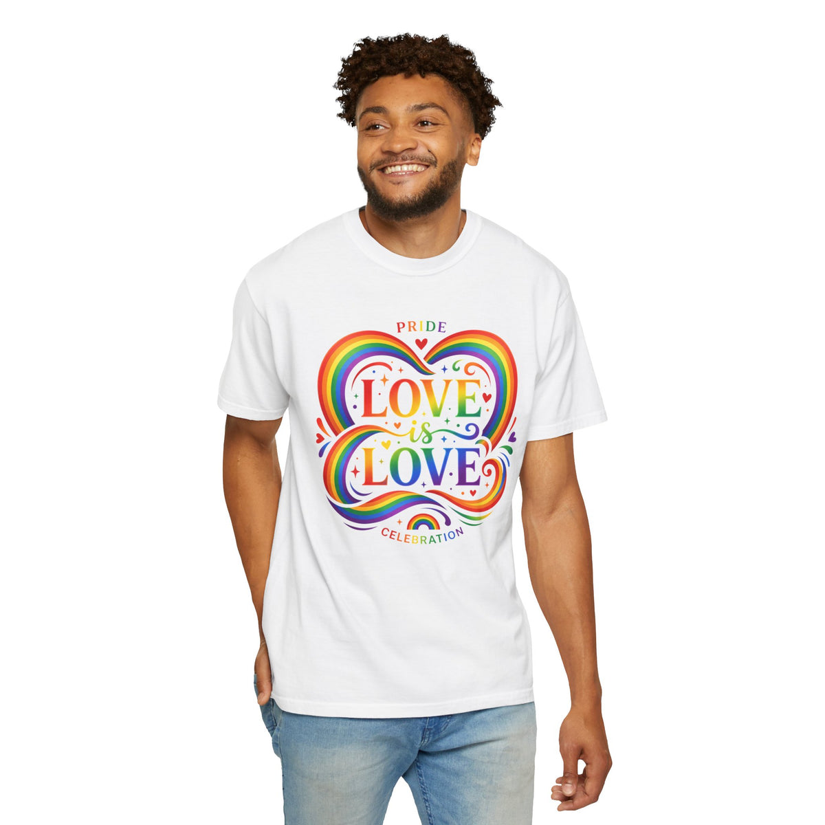 T-shirt Cœur Pride Love is Love | Célébration arc-en-ciel