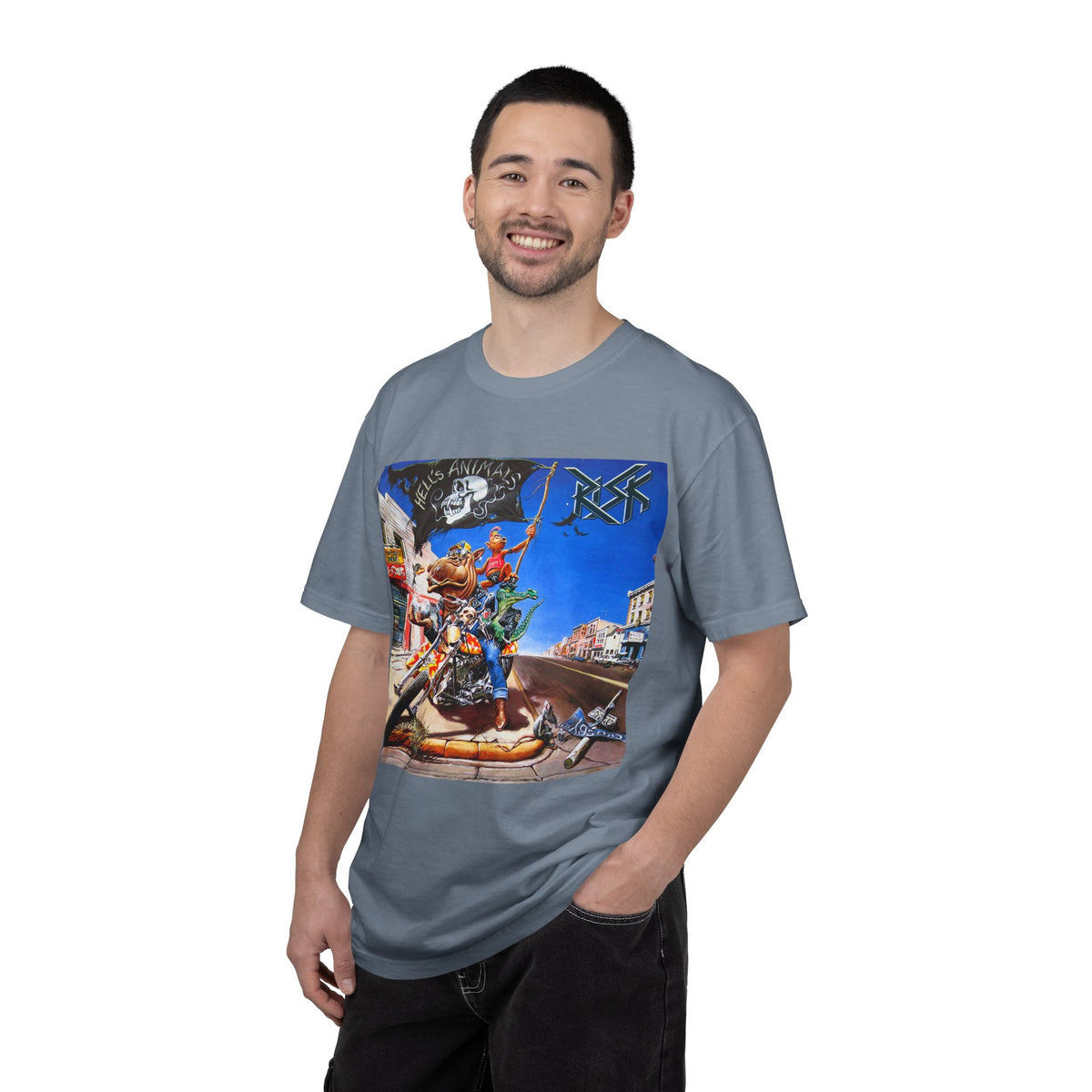 RISK Hell's Animals Album Cover T-Shirt | German Thrash Metal Band Art