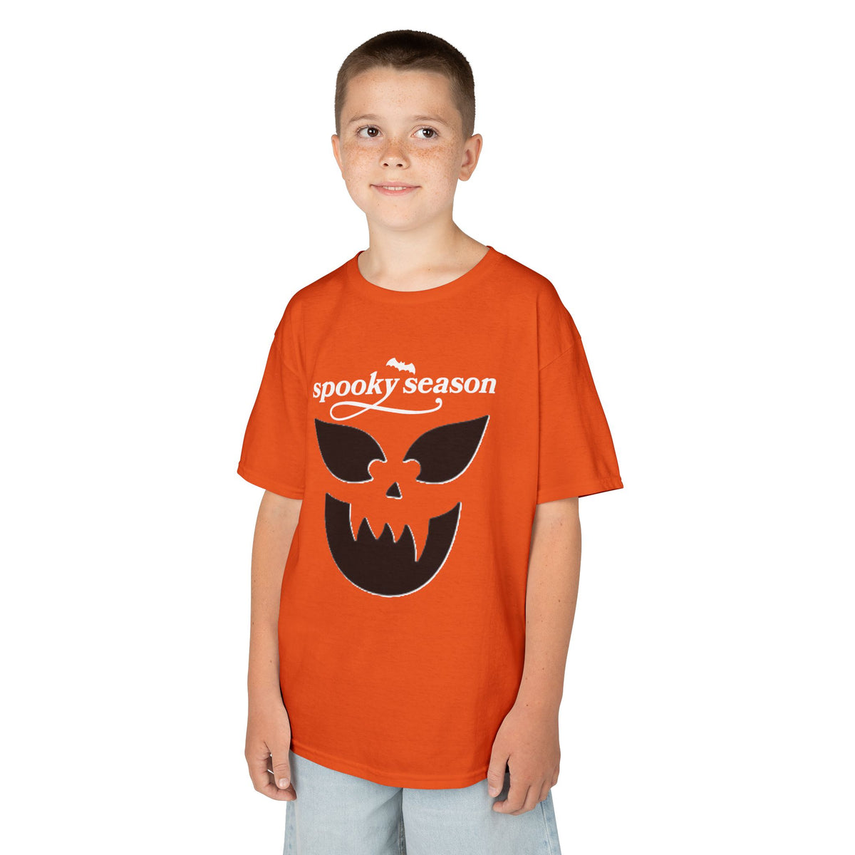 Spooky Season Jack-O'-Lantern Kids Tee | Halloween Pumpkin Shirt