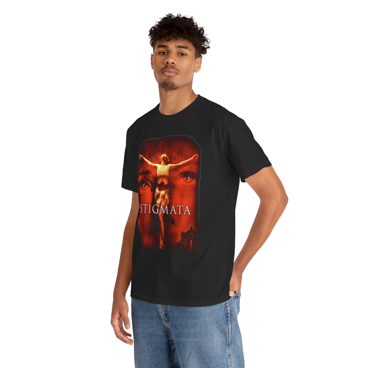 Stigmata Crucifixion Graphic Tee | Religious Horror Movie Poster Shirt