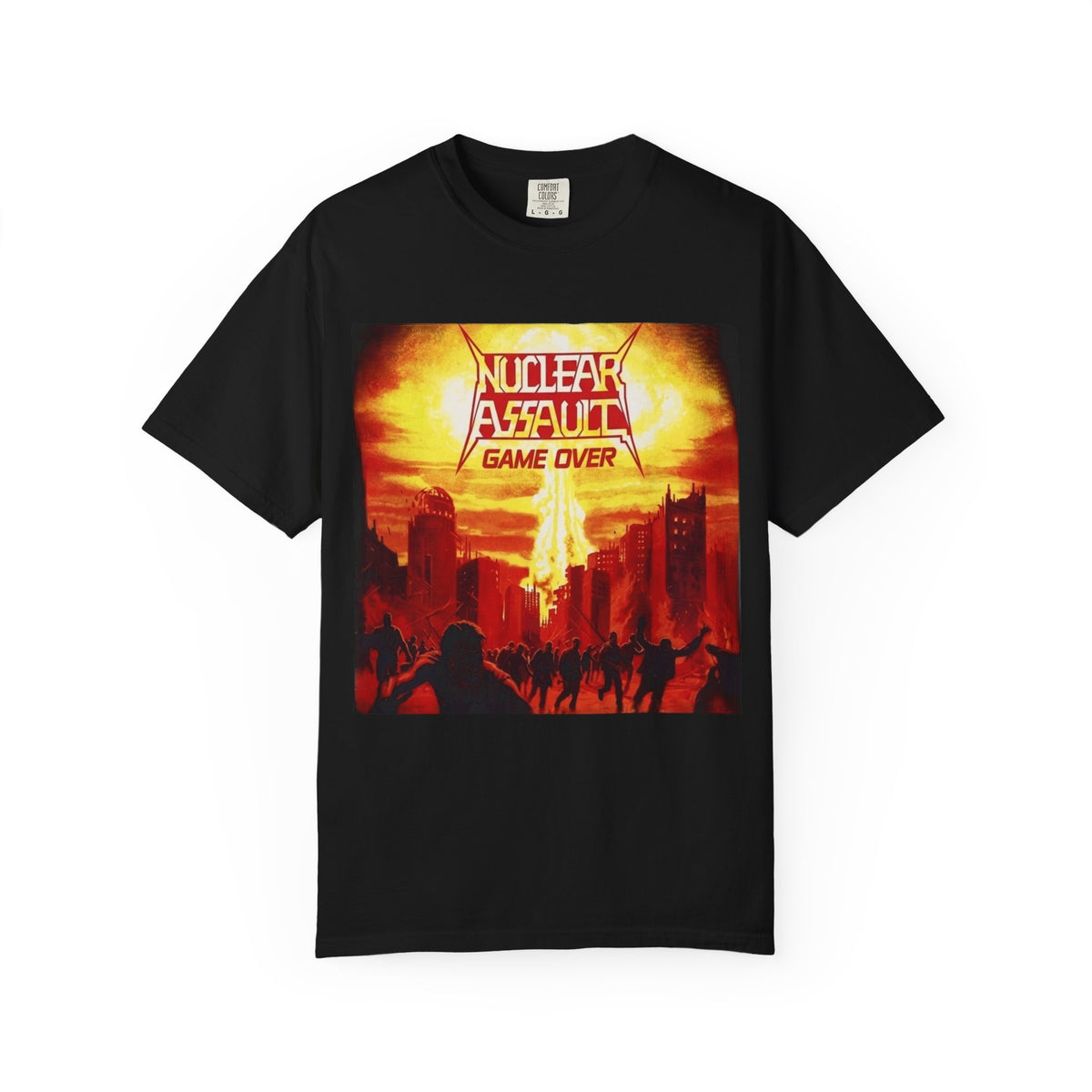 Nuclear Assault Game Over Album Art T-shirt | Thrash Metal Band Tee