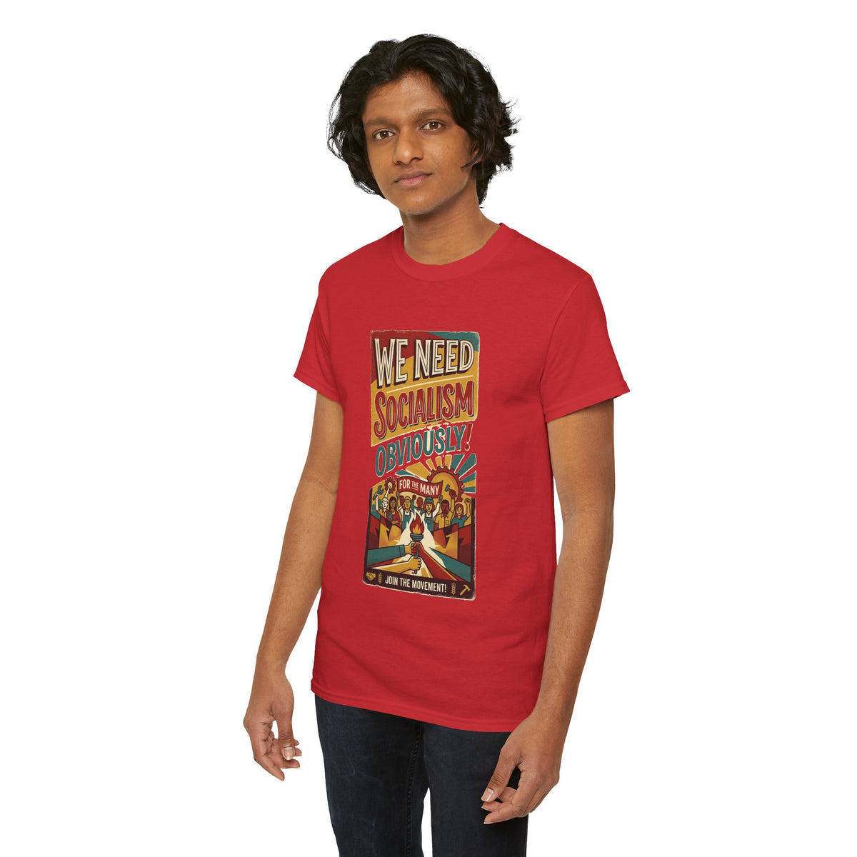 We Need Socialism Obviously poster T-Shirt | Political Propaganda Tee