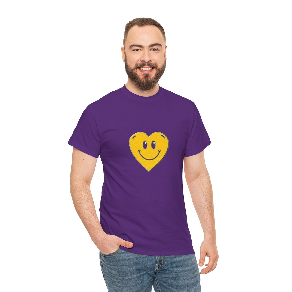 Yellow Smiley Heart Tee | Cute Happy Face Shirt, Retro Emojis