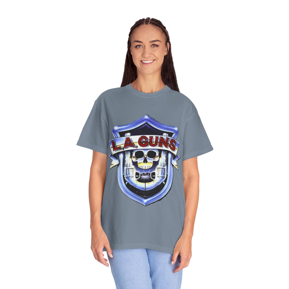 L.A Guns Skull Shield T-shirt | Hard Rock Band Logo Tee