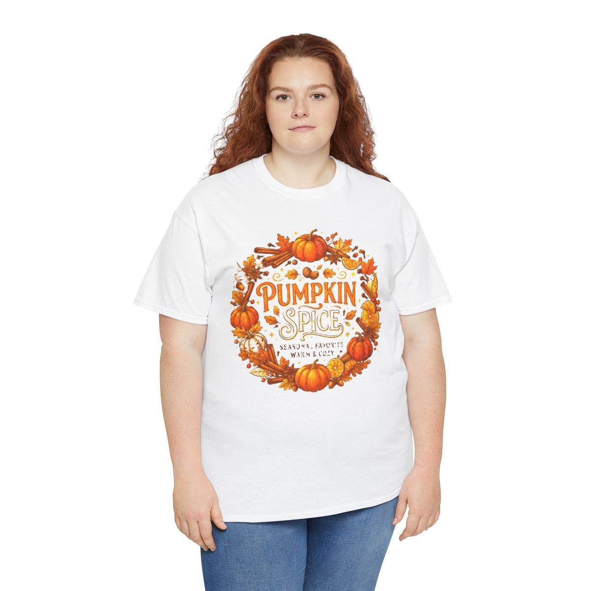 Pumpkin Spice Wreath Tee | Fall Pumpkin Autumn Leaves Shirt