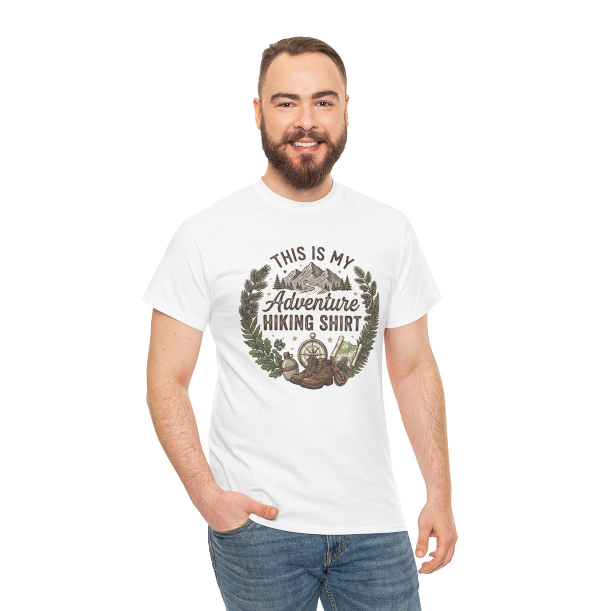This Is My Adventure Hiking Shirt Tee | Mountain Compass Nature Design