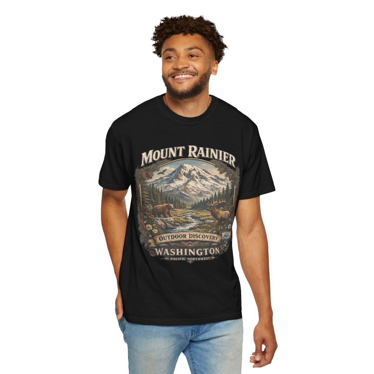 Camiseta del Monte Rainier, playera Comfort Colors de la naturaleza de Washington