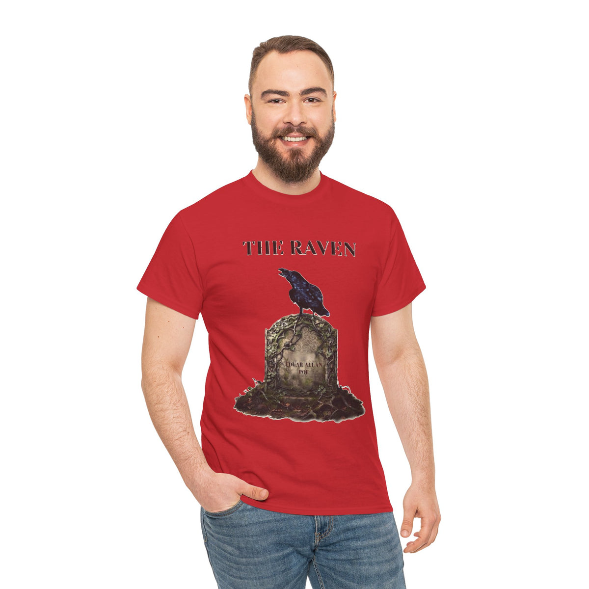 The Raven skull illustration T-Shirt | Edgar Allan Poe literary tee