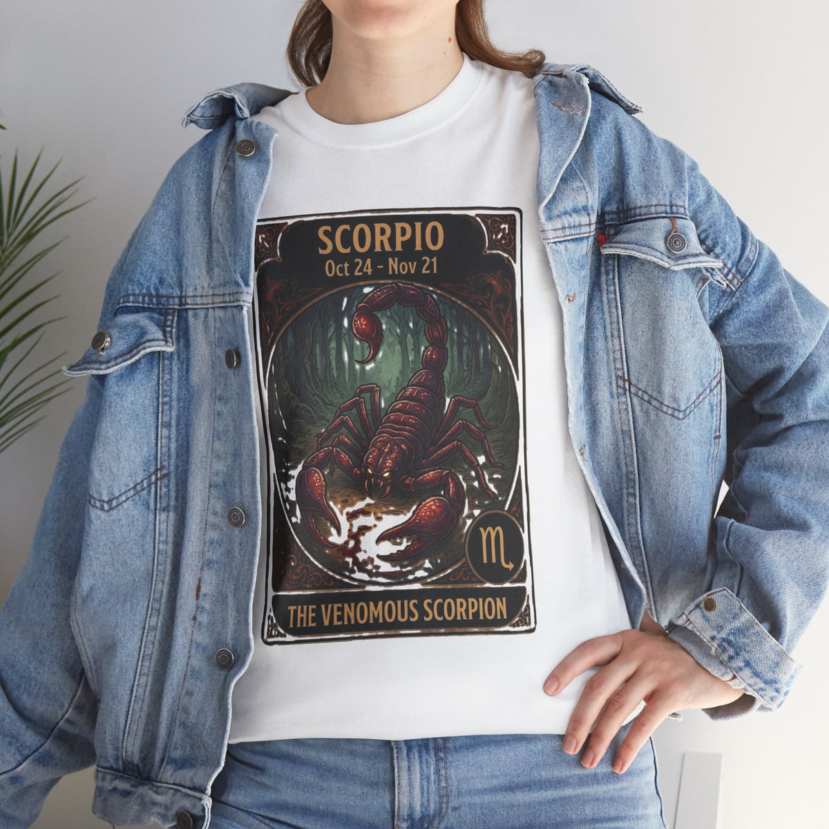 T-shirt Scorpion venimeux | Tee-shirt astrologique du signe du zodiaque pour Halloween