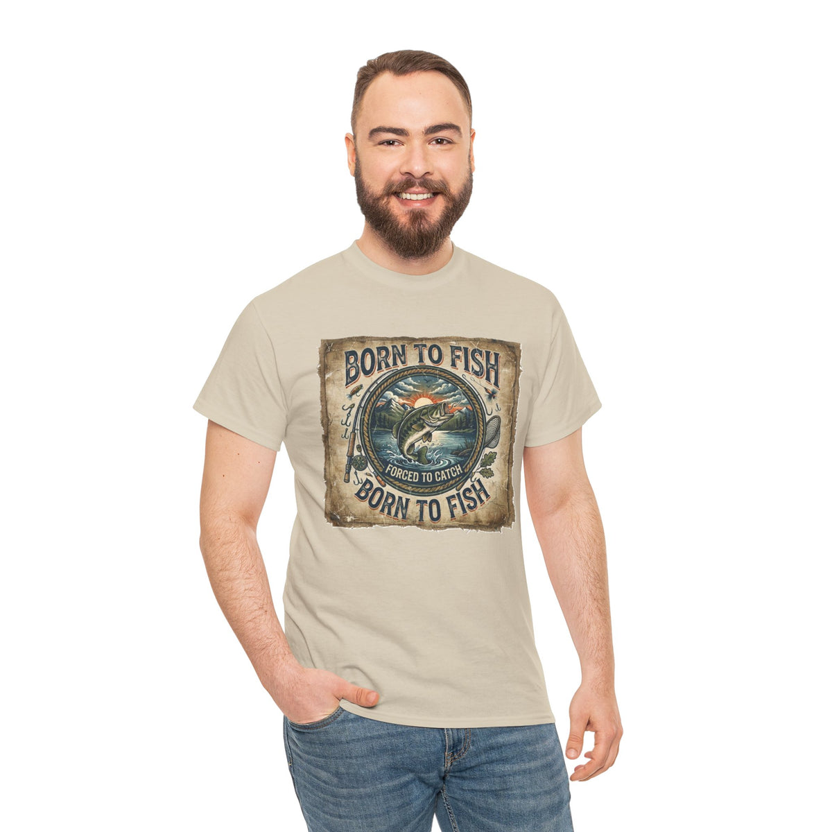 Born to Fish graphic tee | Fishing shirt, vintage fish design