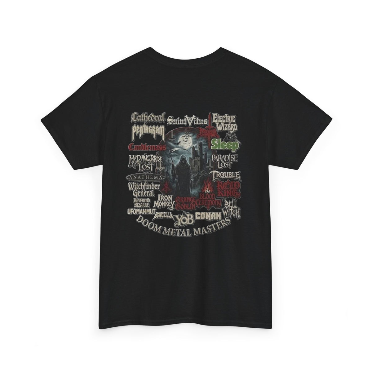 Doom Metal Till The End Double Sided T-Shirt | Doom Metal Band Logos Tee