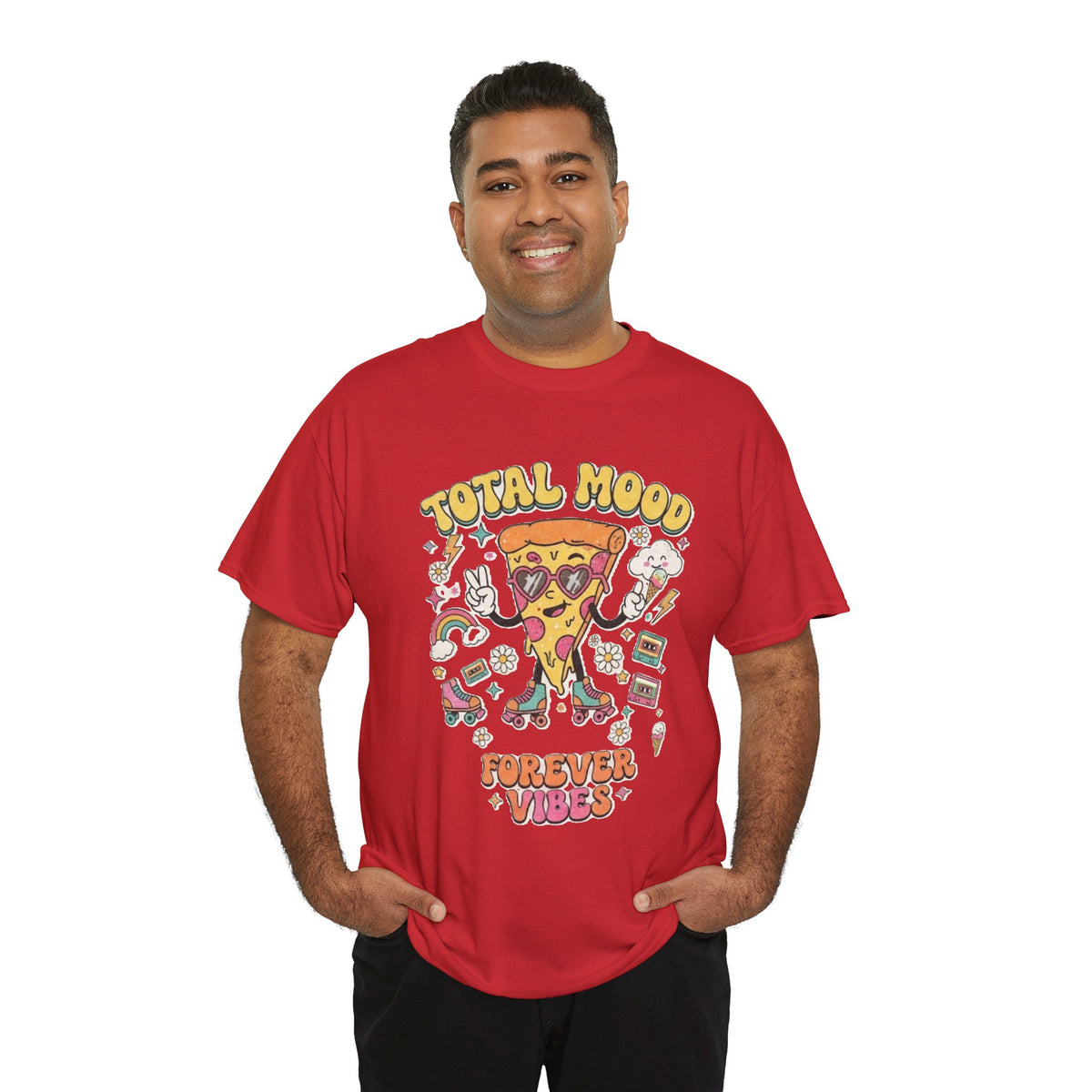 Total Mood Pizza Slice Tee | Forever Vibes retro skateboard graphics