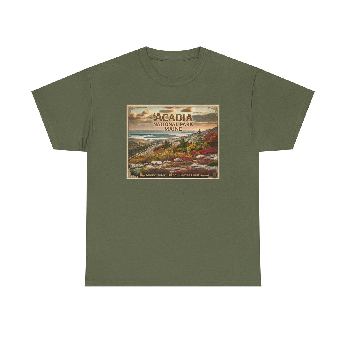 T-shirt vintage à motif paysager du parc national d'Acadia, Maine | T-shirt de parc national