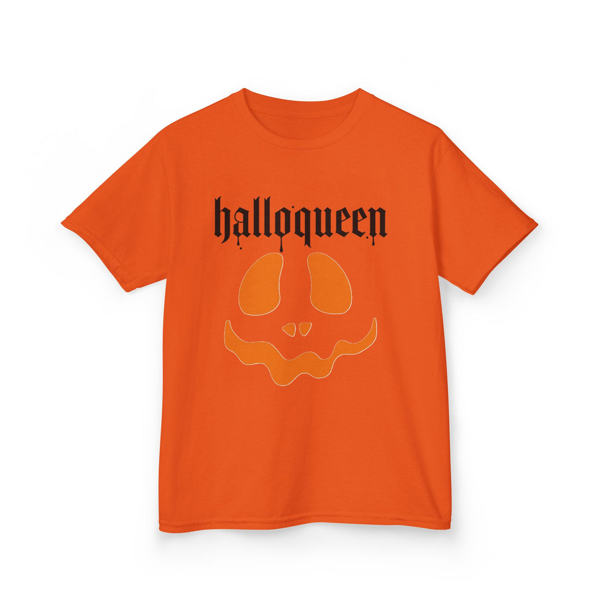 halloqueen pumpkin face Kids Tee | Halloween kids shirt