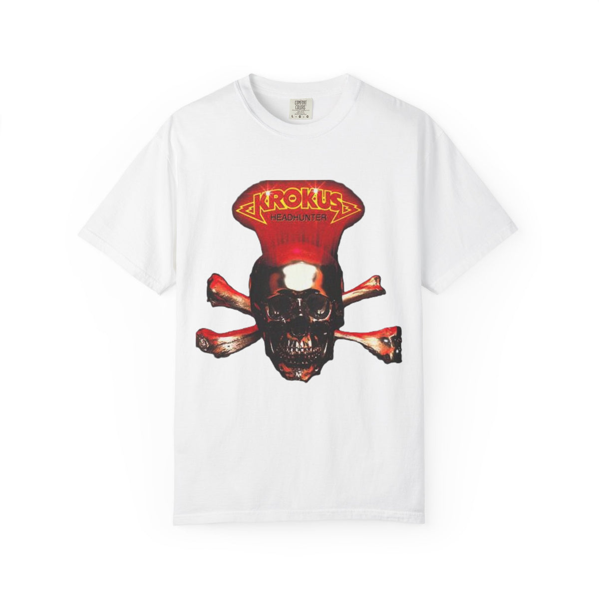 T-shirt Krokus tête de mort avec tibias croisés | T-shirt vintage de groupe de rock