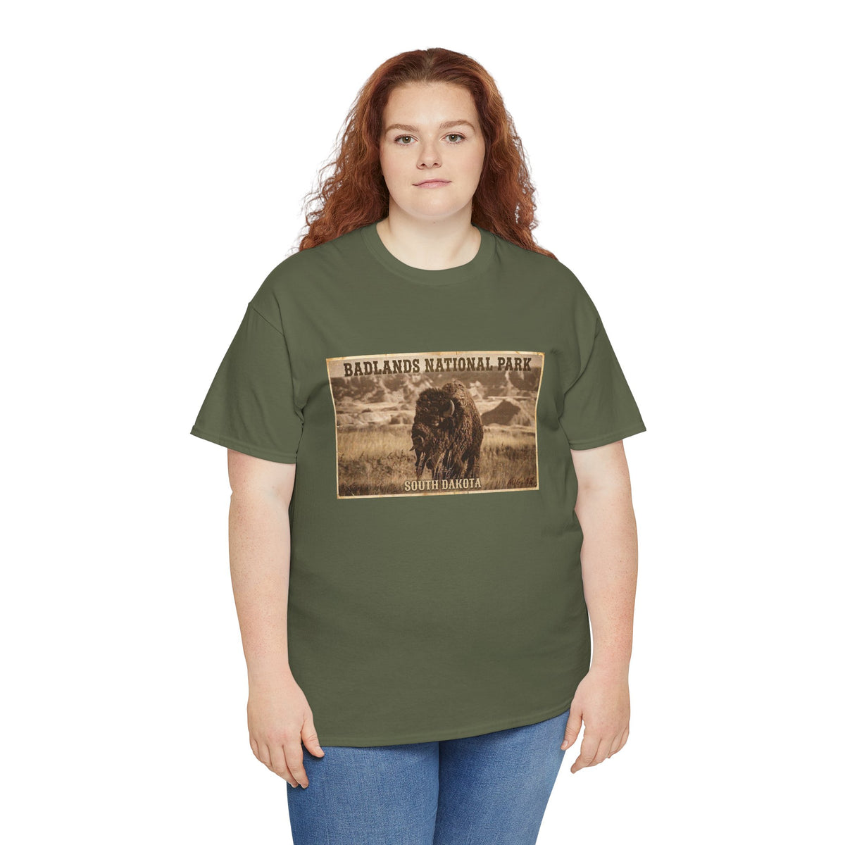 Badlands National Park Bison Tee | South Dakota Vintage Poster Shirt