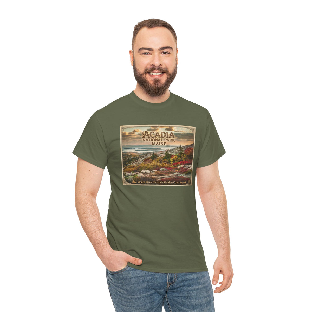 T-shirt vintage à motif paysager du parc national d'Acadia, Maine | T-shirt de parc national
