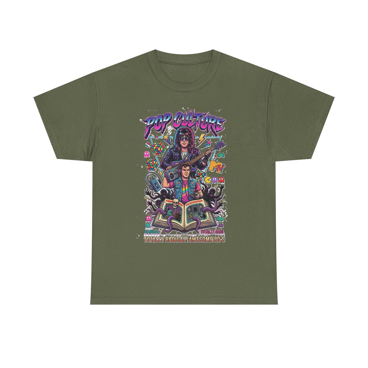 Camiseta con ilustración de banda de rock retro de los 80 | Gráfico de fantasía con guitarra vintage