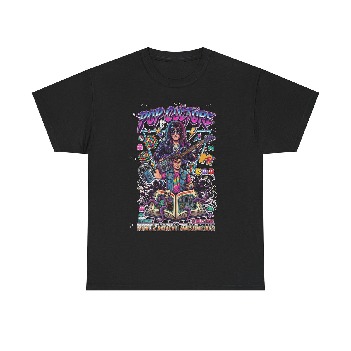 Camiseta con ilustración de banda de rock retro de los 80 | Gráfico de fantasía con guitarra vintage