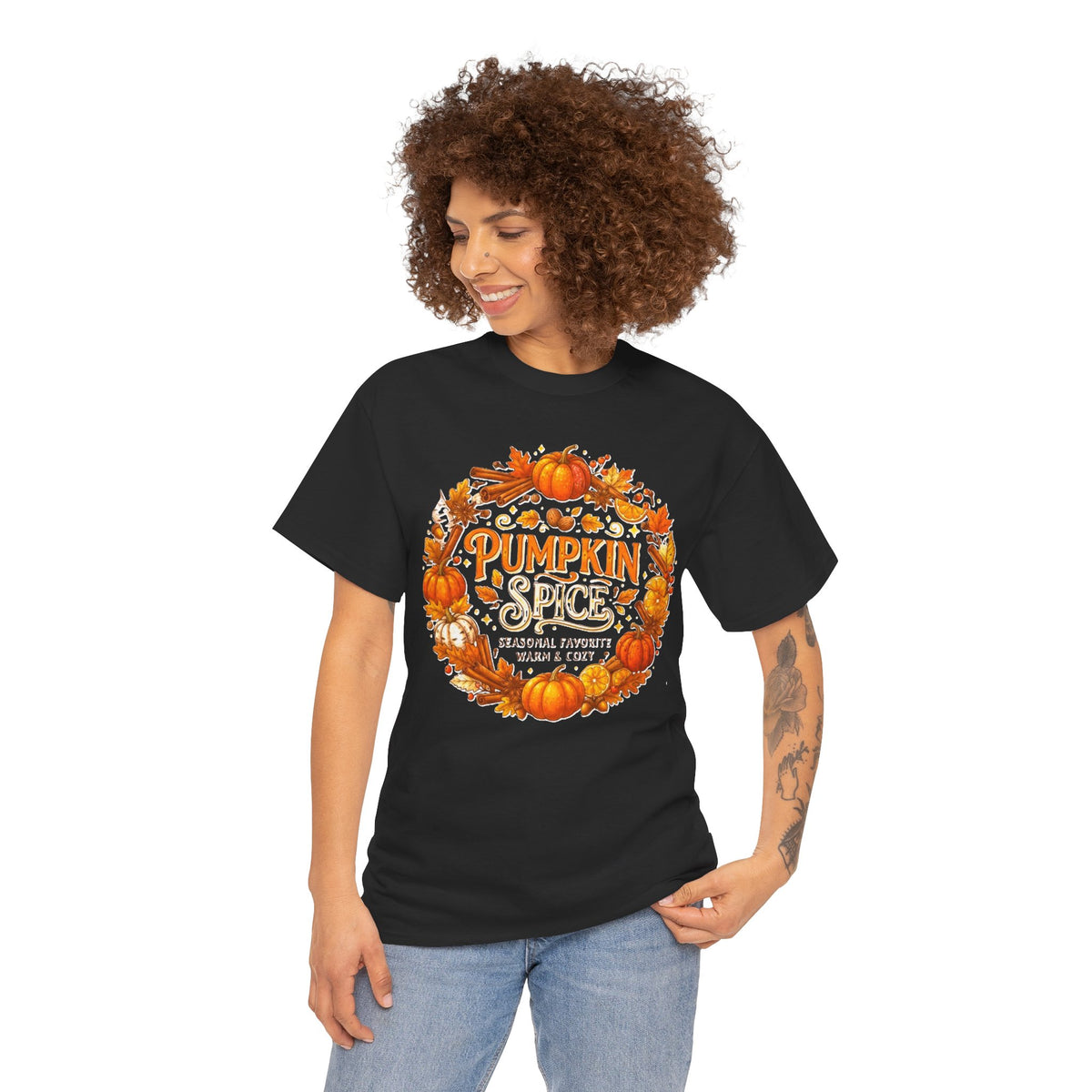 Pumpkin Spice Wreath Tee | Fall Pumpkin Autumn Leaves Shirt
