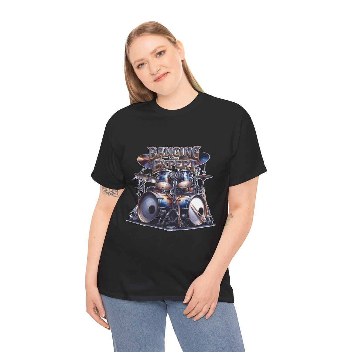 Drum Kit Illustration Tee | Banging The Drums Drummer Humor Graphic Tee