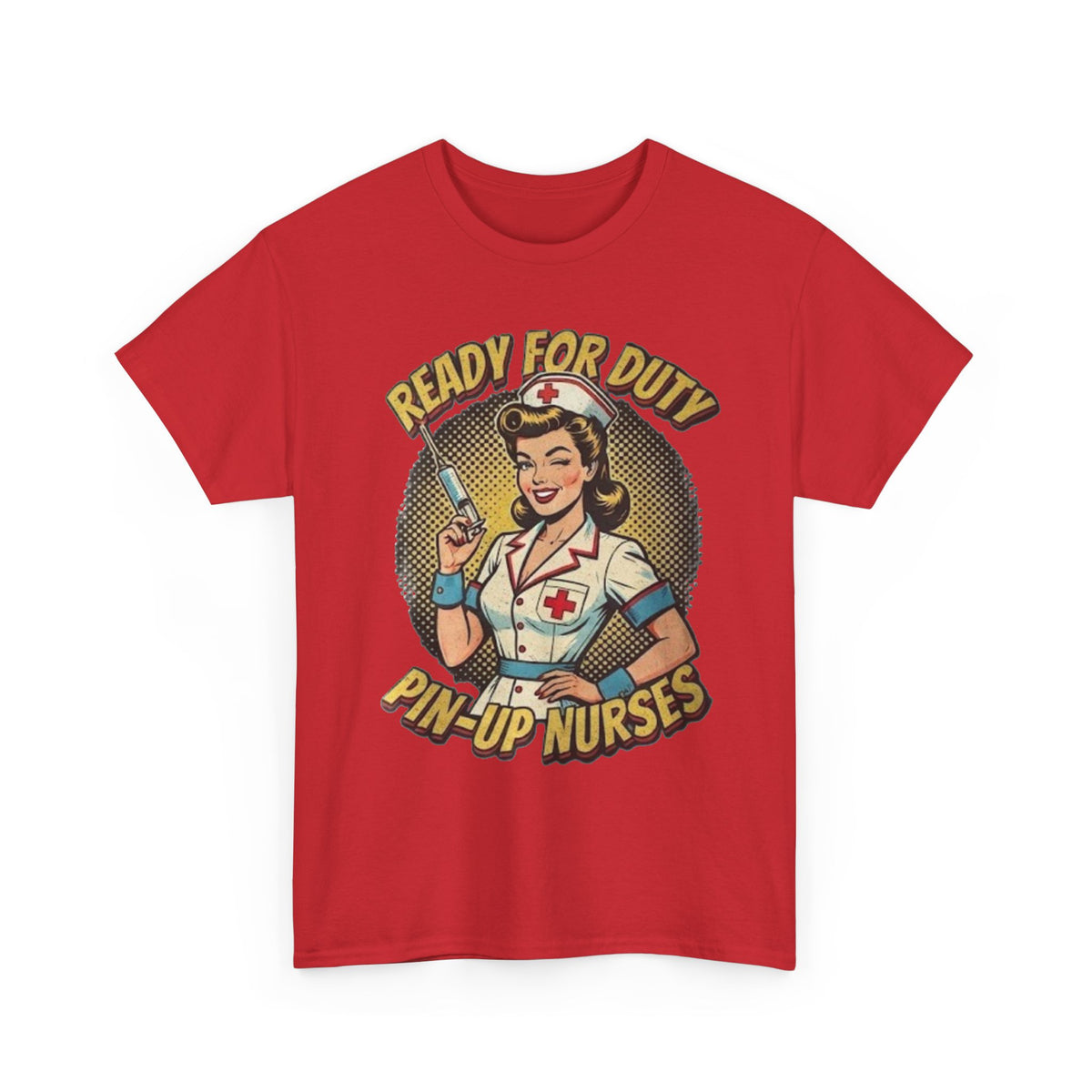 Camiseta de enfermera pin-up «Ready for Duty» | Ilustración retro de enfermera
