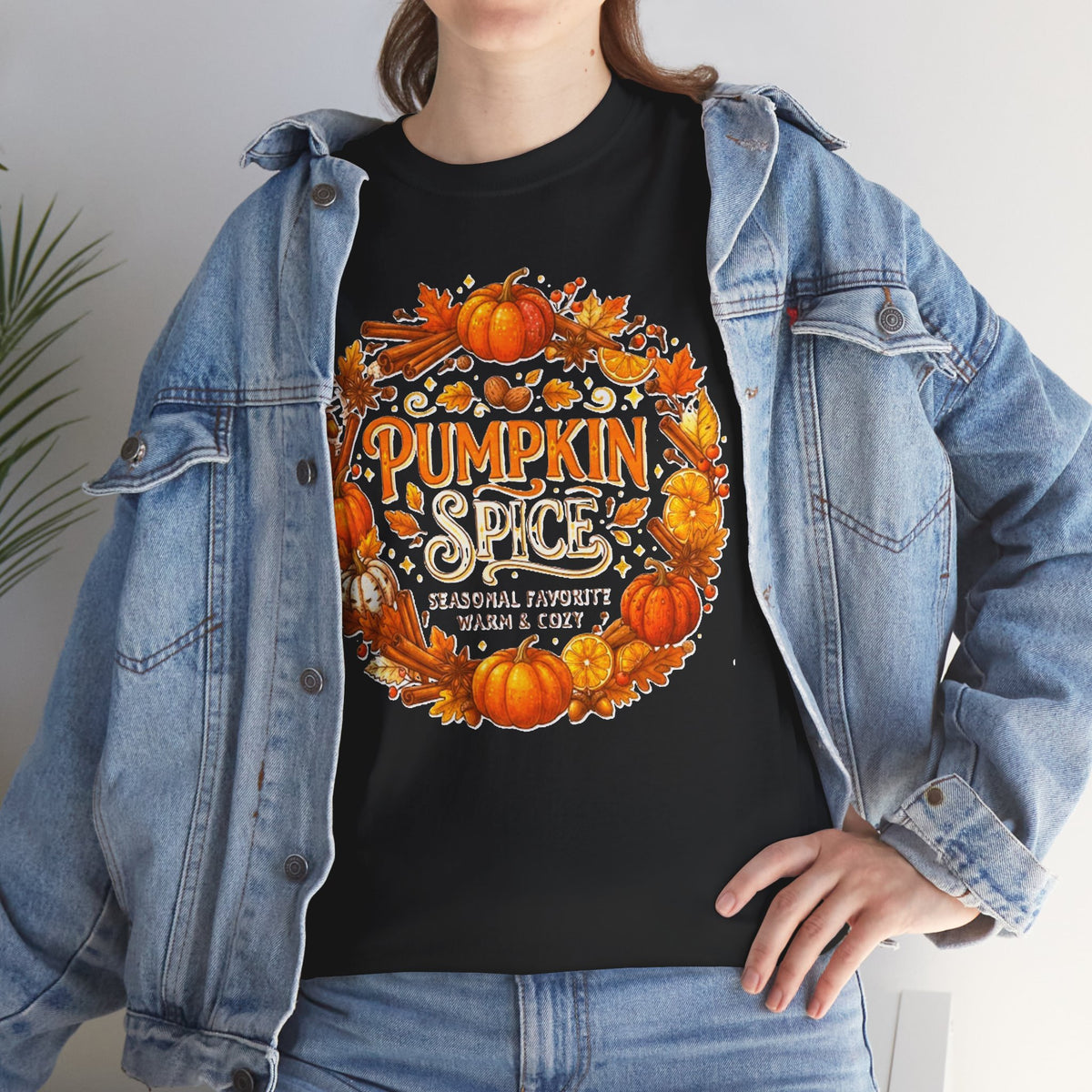 Pumpkin Spice Wreath Tee | Fall Pumpkin Autumn Leaves Shirt