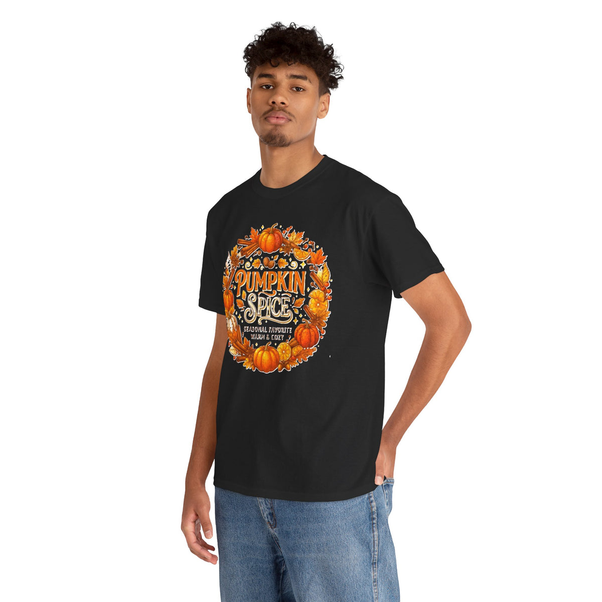 Pumpkin Spice Wreath Tee | Fall Pumpkin Autumn Leaves Shirt