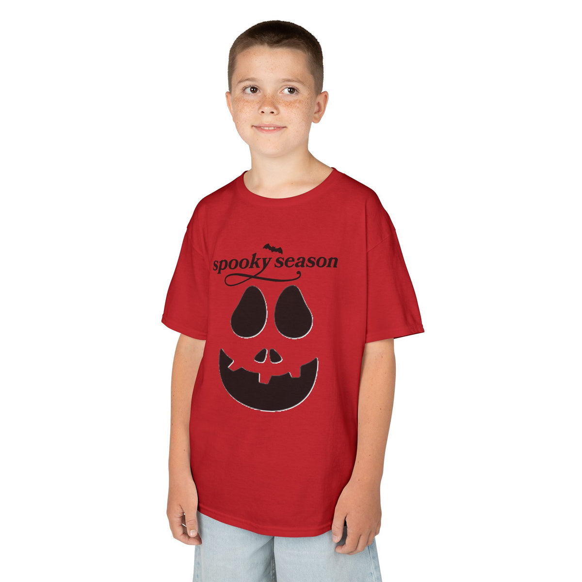 Camiseta infantil "Spooky Season" con Jack-o'-Lantern | Camiseta de calabaza de Halloween