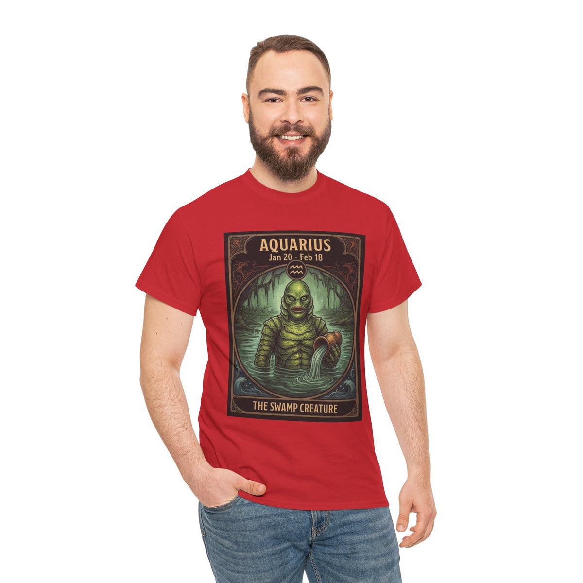 Aquarius The Swamp Creature T-Shirt | Halloween Zodiac Monster Poster
