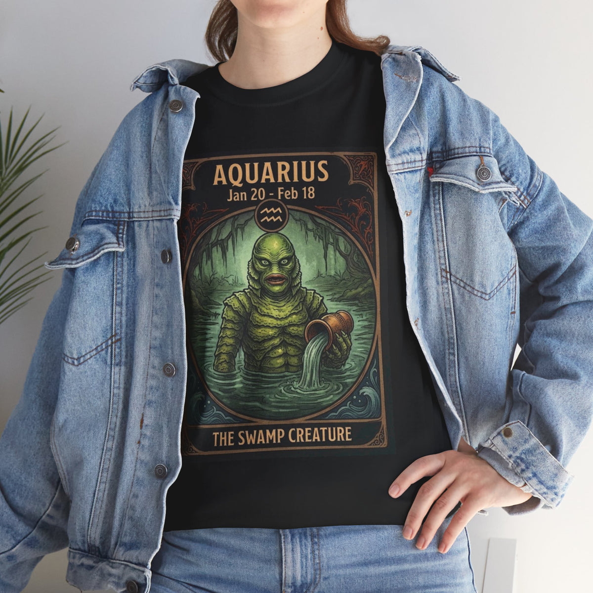 Aquarius The Swamp Creature T-Shirt | Halloween Zodiac Monster Poster