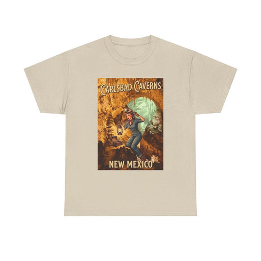 Carlsbad Caverns New Mexico Cave Poster T-Shirt | Vintage Travel Pin Up Graphic