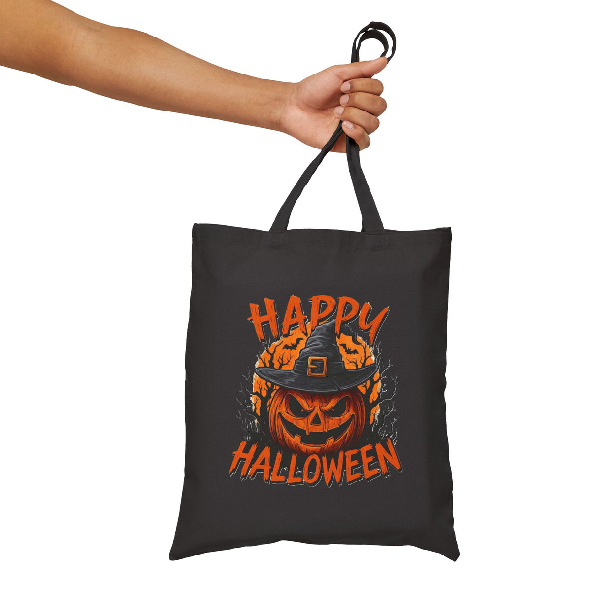 Happy Halloween Trick or Treat Cotton Canvas Tote Bag