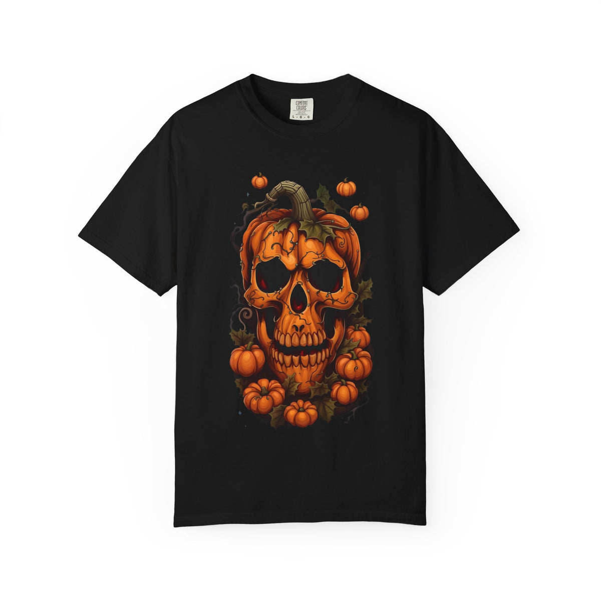T-shirt tête de citrouille | Tee-shirt tête de mort citrouille, design citrouille d'Halloween
