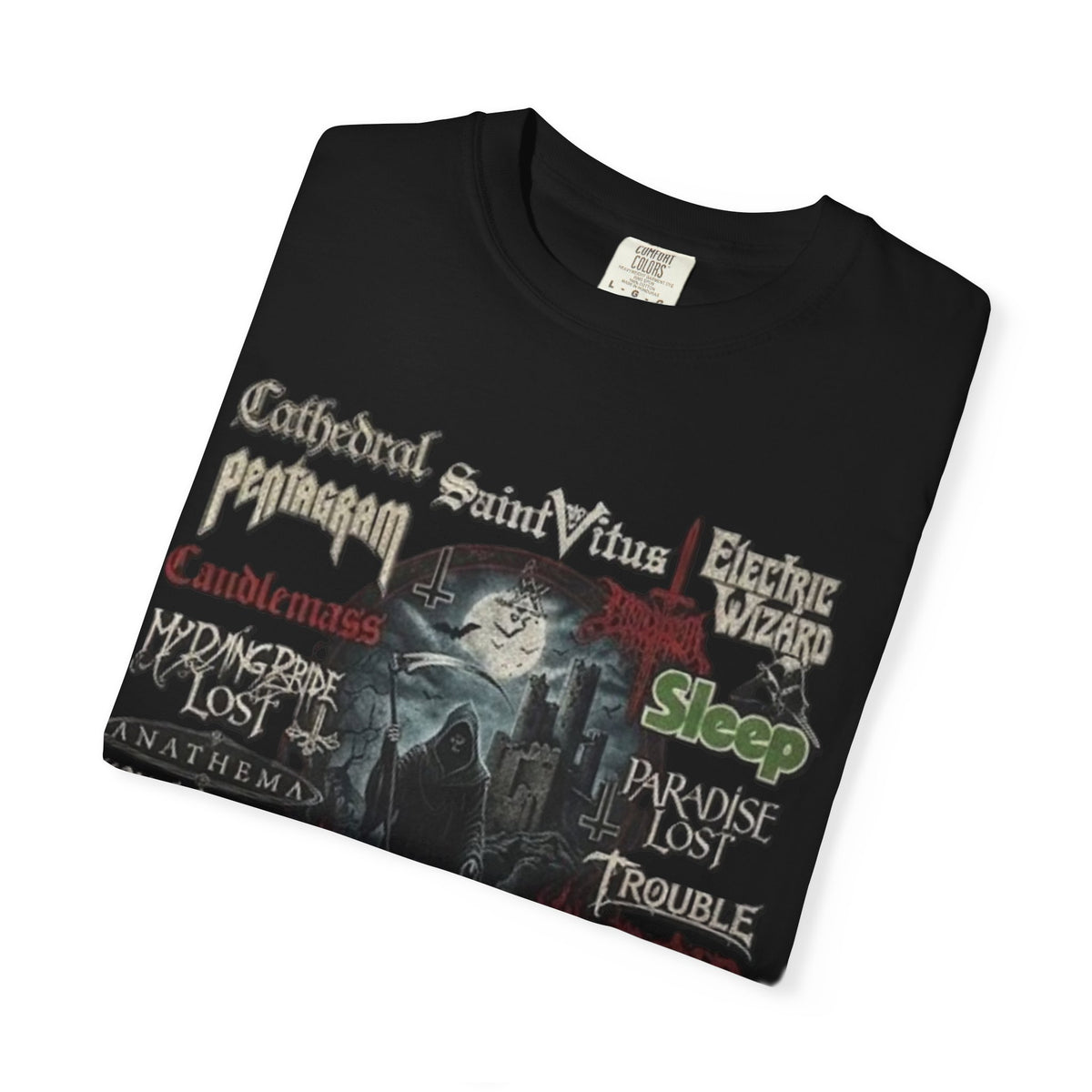 T-shirt design Doom Metal | T-shirt avec logos de groupes Doom Metal Masters