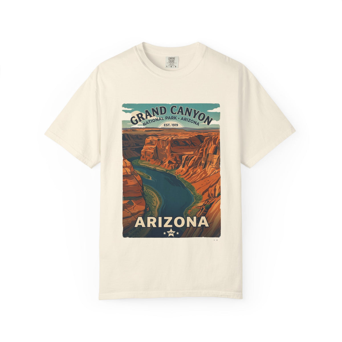 T-shirt style affiche Grand Canyon Arizona | T-shirt canyon et rivière panoramique