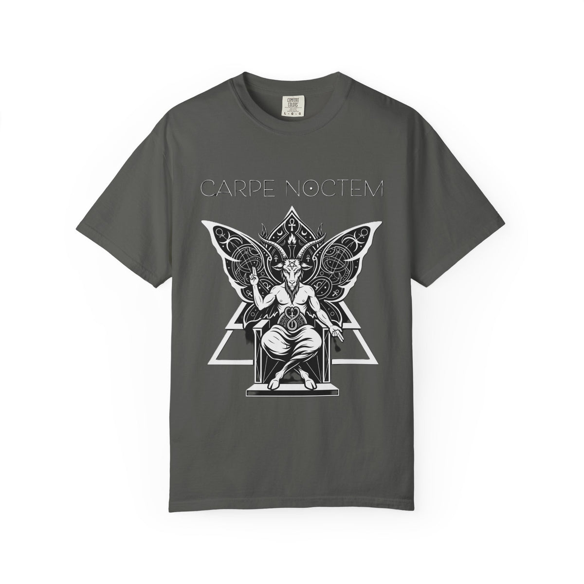 T-shirt Carpe Noctem Baphometh Throne | Illustration gothique occulte