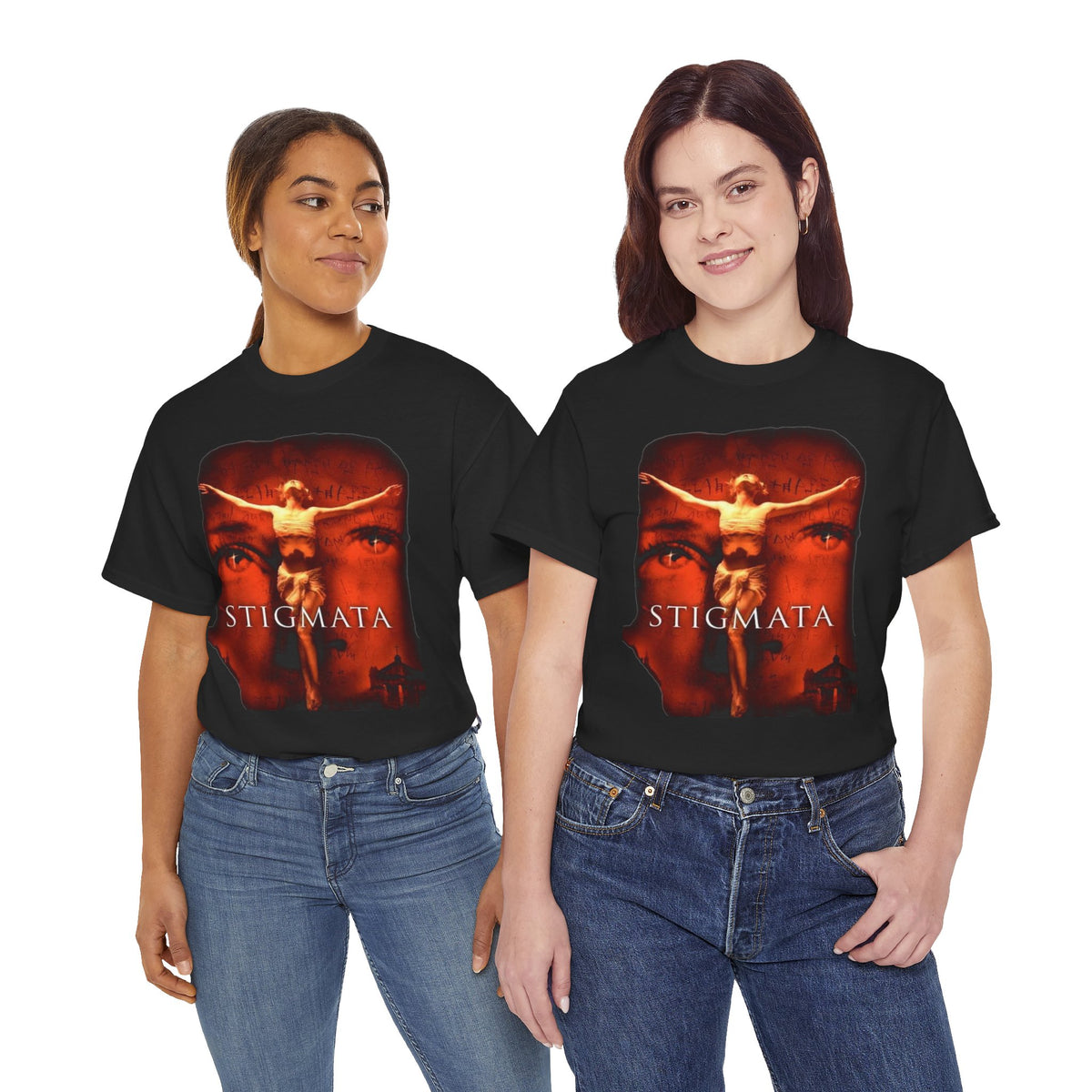 Camiseta gráfica de crucifixión de estigmas | Camisa de póster de película de terror religioso