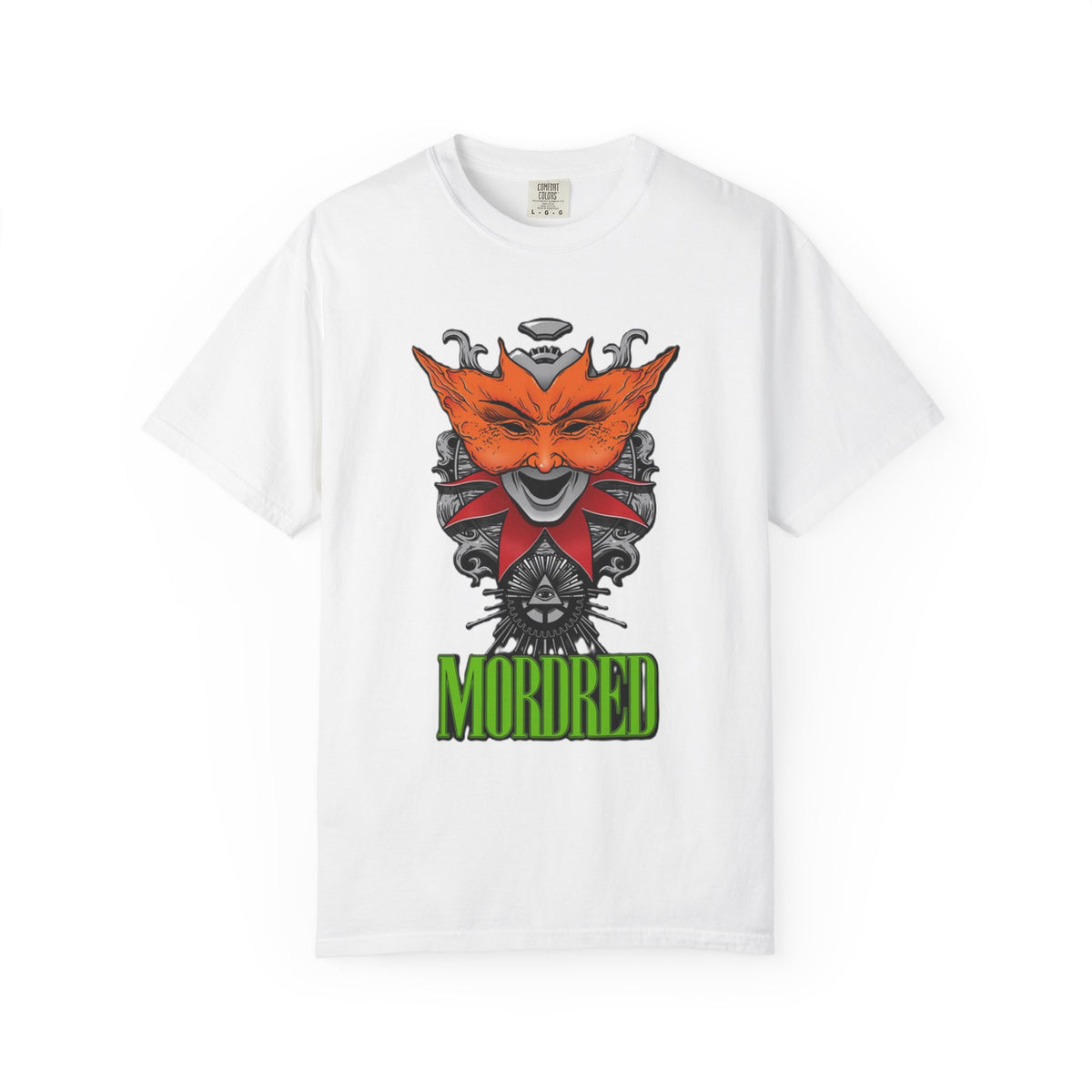 Camiseta de Thrash Metal de Mordred con máscara de zorro | Ilustración de banda de Thrash Metal de embaucador mítico